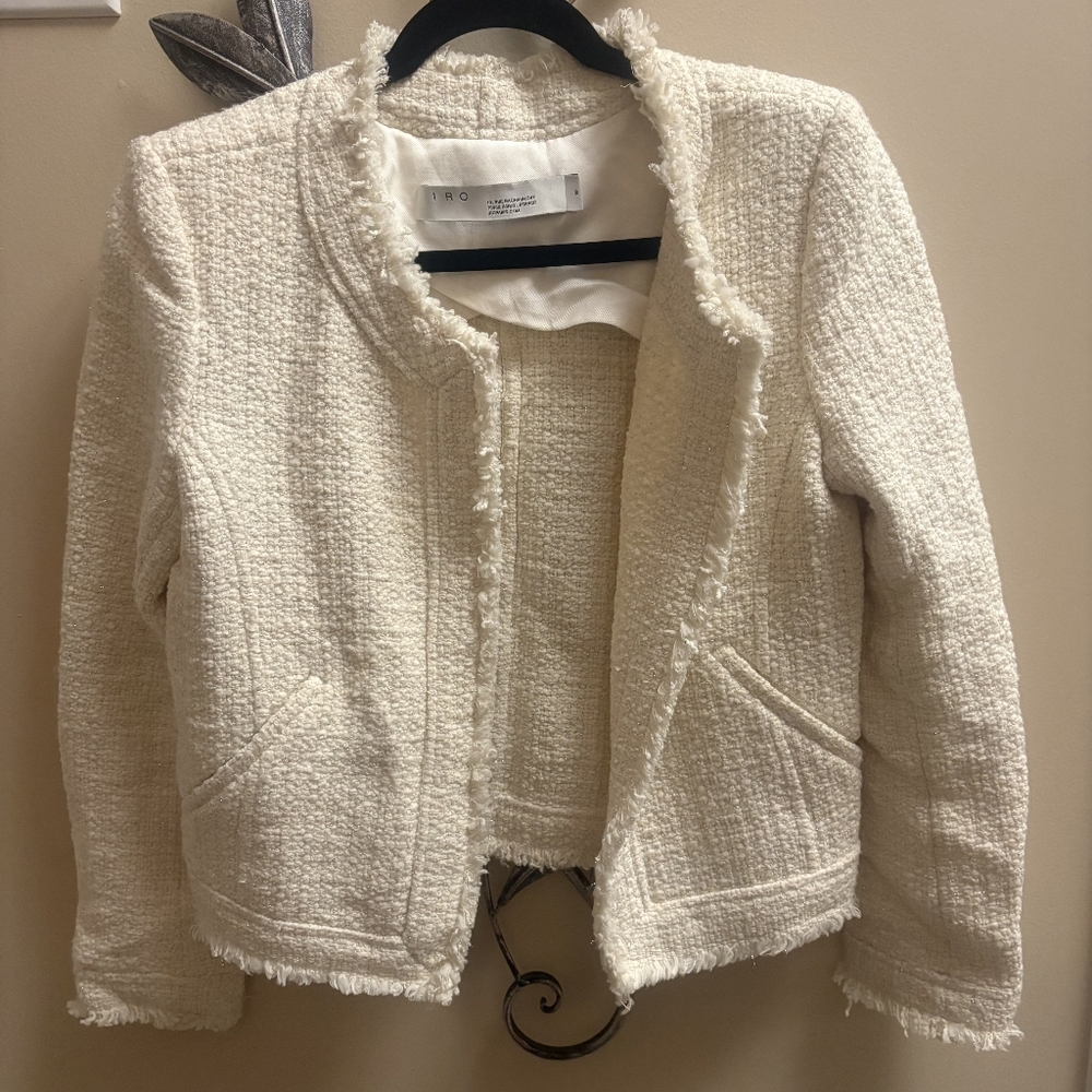 IRO Cream Tweed Jacket, Size 38EU